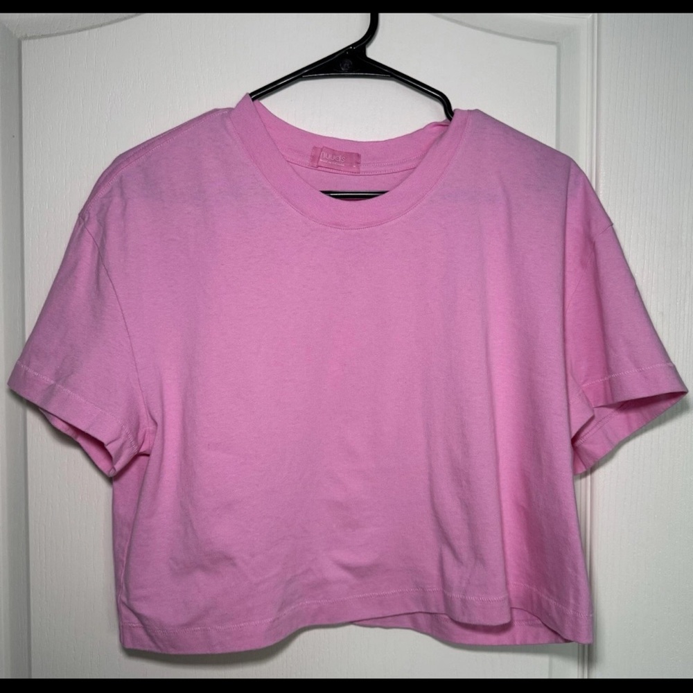 Nuuds Bubblegum Pink Vintage Cotton Cropped Tee Shirt Medium M New